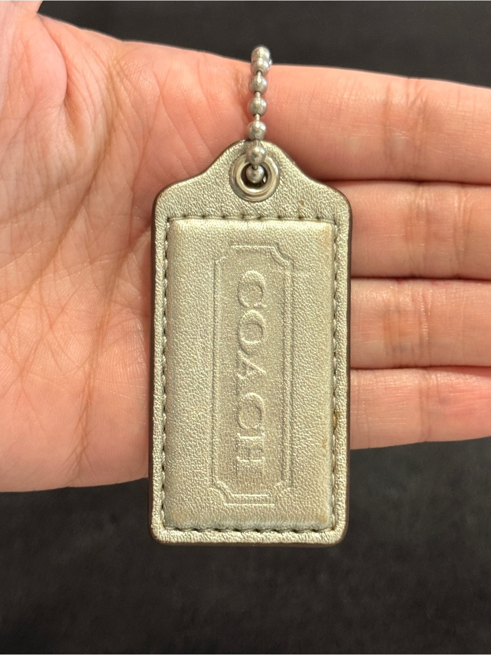 2.5" Medium Y2K Coach Leather Key Fob Bag Charm Keychain Hang Tag/Hangtag